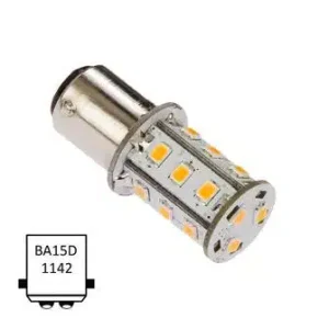 Nautic Led Ba15D dubbel 10-35VDC 2.6W/25W WW